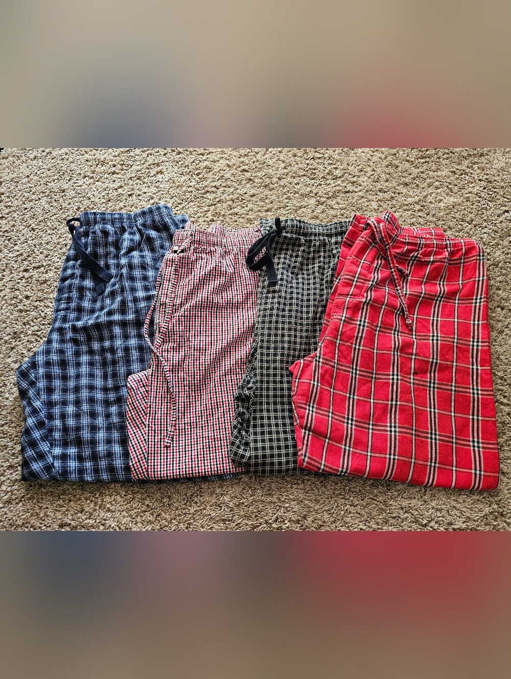 Gap Tommy Hilfiger Izod Faded Glory Men's Plaid Pajama Pants 4 Piece Set Sz.XL